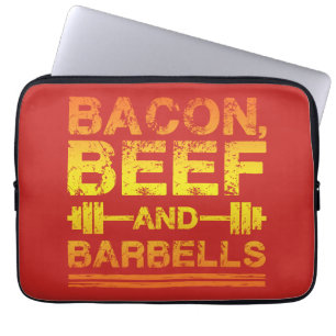 Capa Para Notebook Bacon, Carne De Bovino, Barbelas - Motivação De Fo