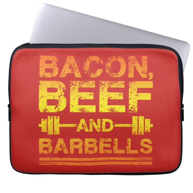 Capa Para Notebook Bacon, Carne De Bovino, Barbelas - Motivação De Fo (Frente)