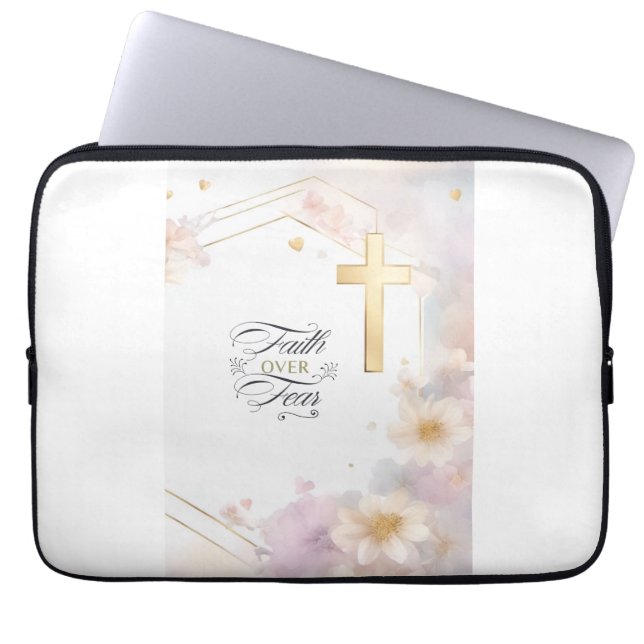 Capa Para Notebook Bag de Eletrônicos Cruzados Dourados Elegantes (Frente)