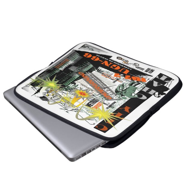 Capa Para Notebook Bag de Eletrônicos de Chat da Cidade (Frente Inferior)