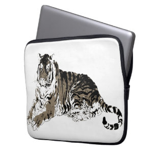 Capa Para Notebook Bag de Eletrônicos de Tigre de Relaxamento