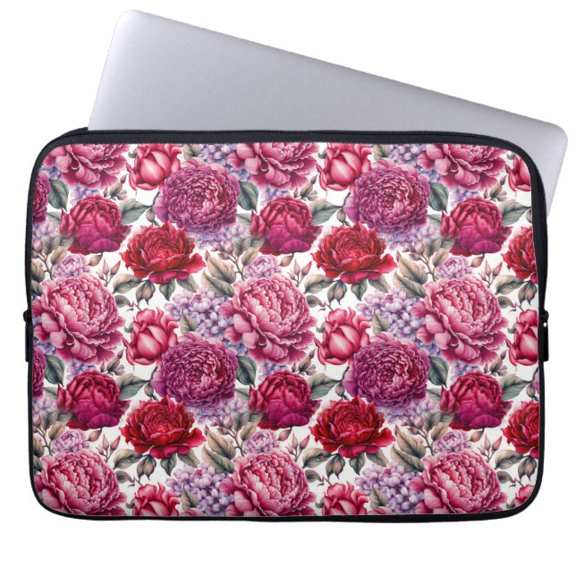 Capa Para Notebook Bag de Eletrônicos Florais Elegante (Frente)