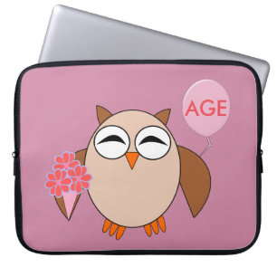 Capa Para Notebook Bag de Laptop de Aniversário da Idade Personaliza