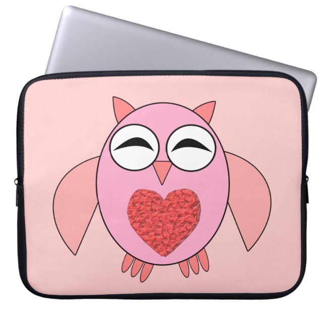 Capa Para Notebook Bag de Laptop de Coração com Amor Rosa (Frente)