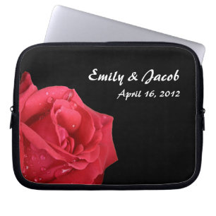 Capa Para Notebook Bag de Laptop Personalizada da Rosa vermelha Elega