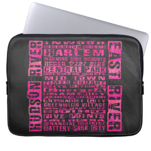 Capa Para Notebook Bairros de NYC Rosa Quente
