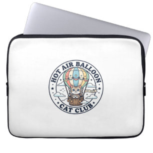 Capa Para Notebook Balão de Ar Quente Gato Fofo Camiseta de Gato Desi