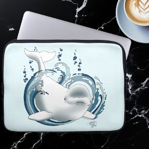 Capa Para Notebook Baleia Beluga Azul
