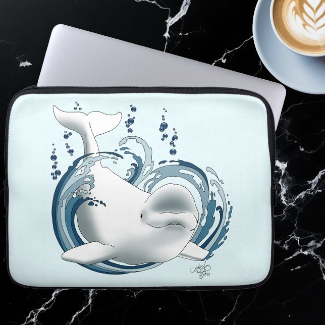 Capa Para Notebook Baleia Beluga Azul (Criador carregado)