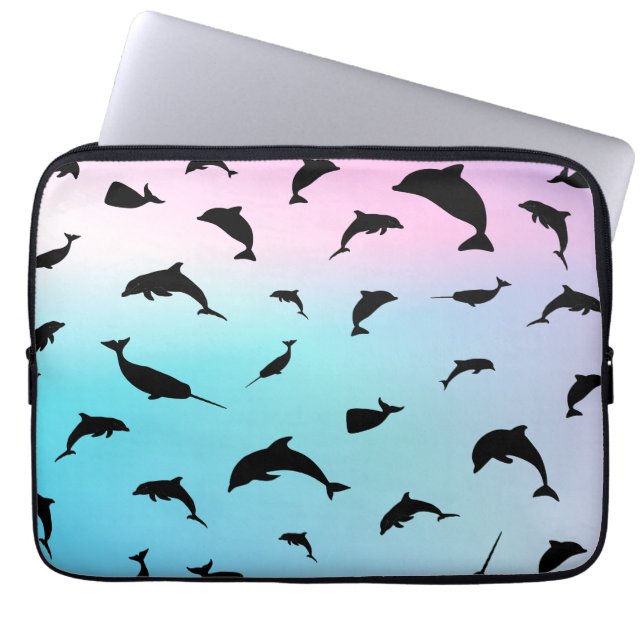 Capa Para Notebook baleia de tubarão-sombra no oceano degradado (Frente)