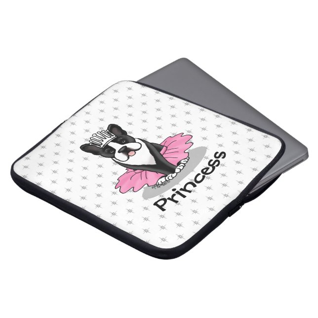 Capa Para Notebook Ballerina Balé Princesa Boston Terrier (preto) (Frente Topo)