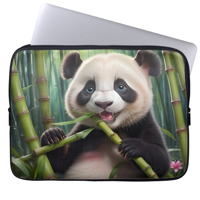 Capa Para Notebook Bamboo Comendo Panda Bonito (Frente)