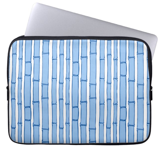 Capa Para Notebook Bambooey Bamboo Stripe in Blue Porcelain (Frente)