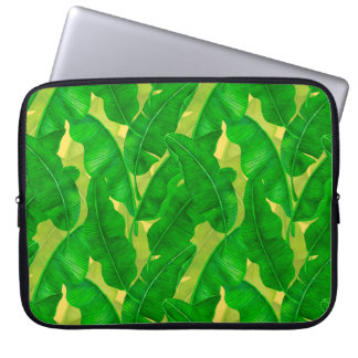 Capa Para Notebook Banana leaves watercolor pattern