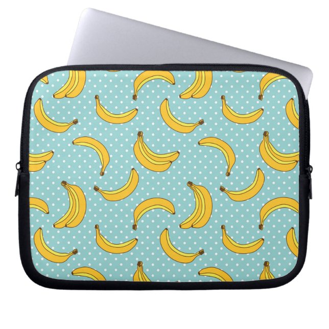 Capa Para Notebook Bananas e pontos de Polk (Frente)