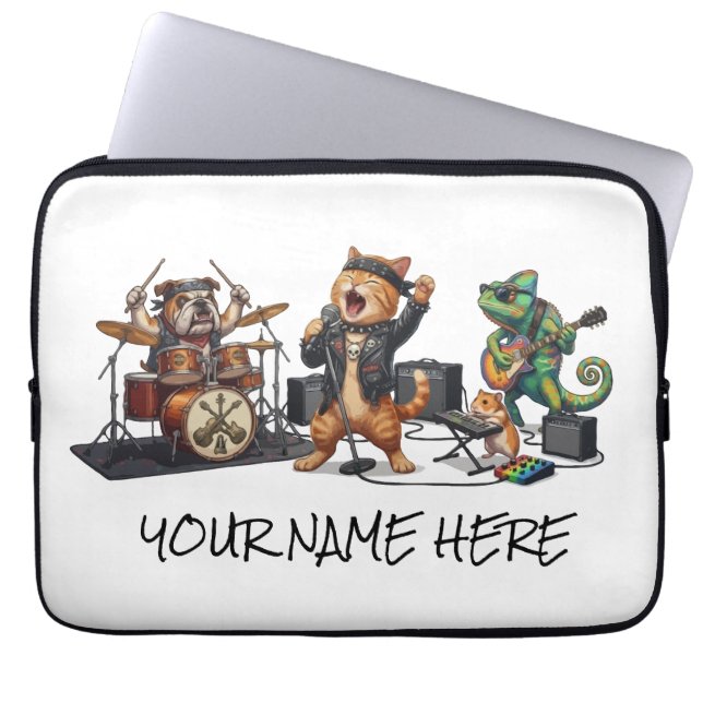 Capa Para Notebook Banda Rock and Roll Pets - Concerto Divertido de A (Frente)