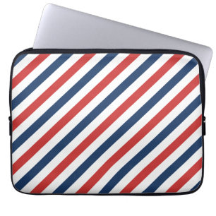 Capa Para Notebook Bandas brancas e azuis patrióticas