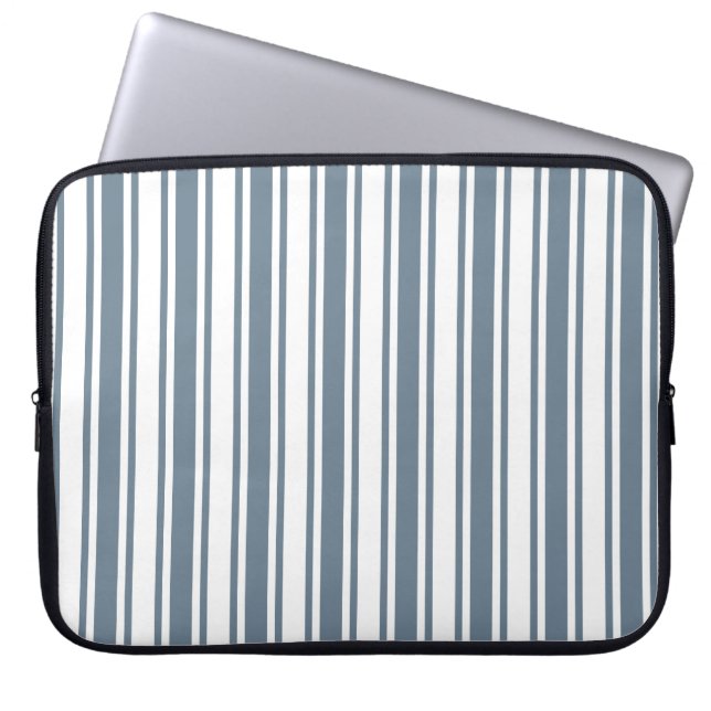 Capa Para Notebook Bandas de cinza azul e doces brancos (Frente)