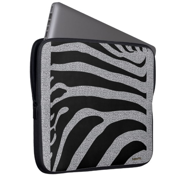 Capa Para Notebook Bandas de Cinza e preto (Frente Esquerda)