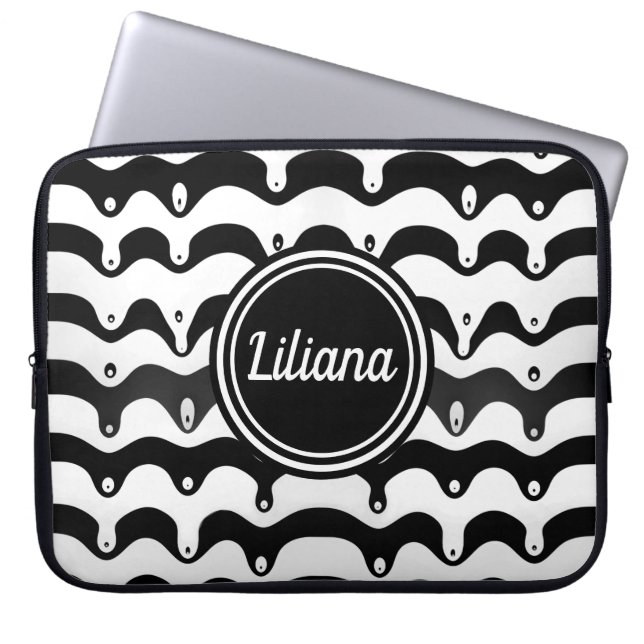Capa Para Notebook Bandas de Zebra Pretas e Brancas Melantes (Frente)