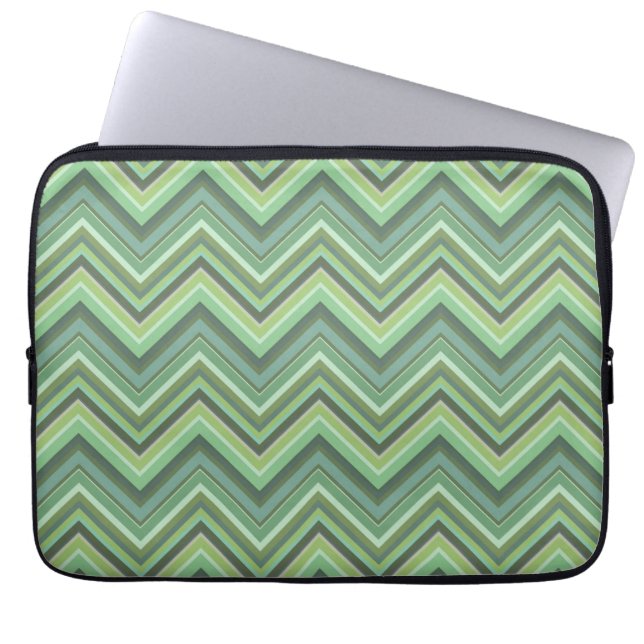 Capa Para Notebook Bandas de ziguezague verde-oliva (Frente)