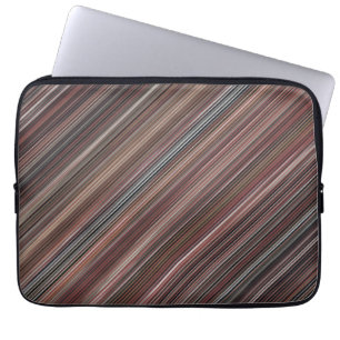 Capa Para Notebook Bandas Diagonais Pretas, Marrons e Brancas