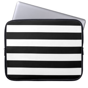 Capa Para Notebook Bandas Horizontais Pretas E Brancas