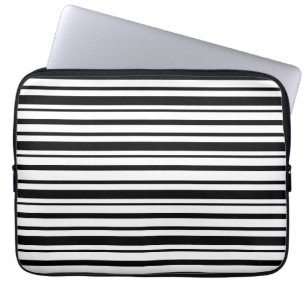 Capa Para Notebook Bandas irregulares a preto e branco