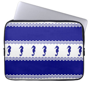 Capa Para Notebook Bandas-marinhos brancas-azuis