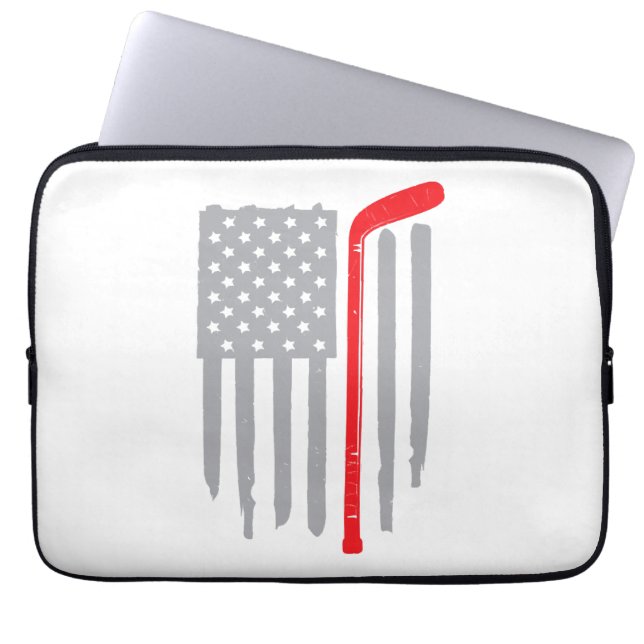 Capa Para Notebook Bandeira americana de hóquei (Frente)
