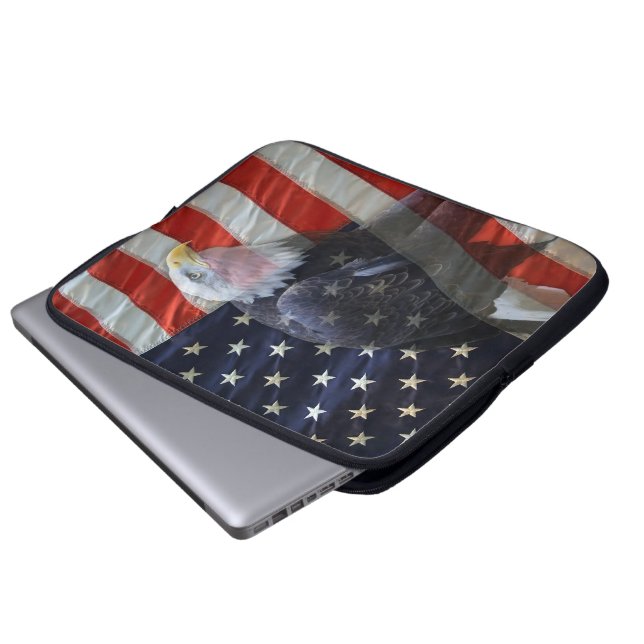 Capa Para Notebook Bandeira americana Eagle (Frente Inferior)