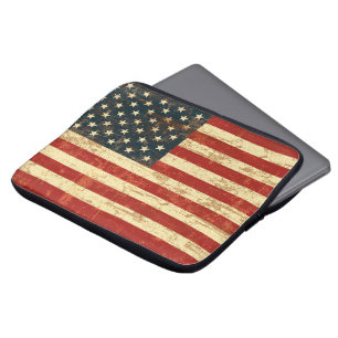 Capa Para Notebook Bandeira Americana Envelhecida