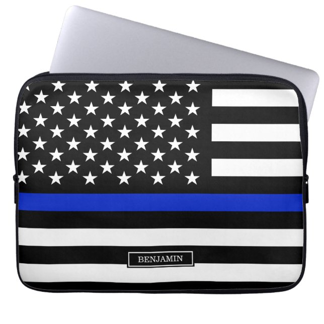 Capa Para Notebook Bandeira americana fina de Blue Line (Frente)