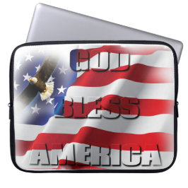 Capa Para Notebook Bandeira Americana Patriótica Deus Abençoe a Améri