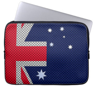 Capa Para Notebook Bandeira australiana em estilos de cromo de fibra