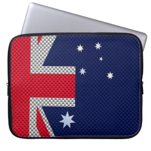 Capa Para Notebook Bandeira australiana em estilos de cromo de fibra