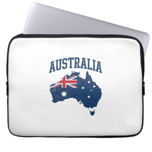 Capa Para Notebook Bandeira da Austrália Mapa Gráfico Antigo Maltrata