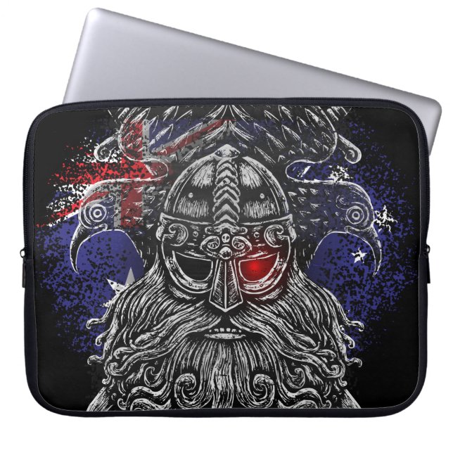 Capa Para Notebook Bandeira da Austrália mitologia vikinga espadas co (Frente)