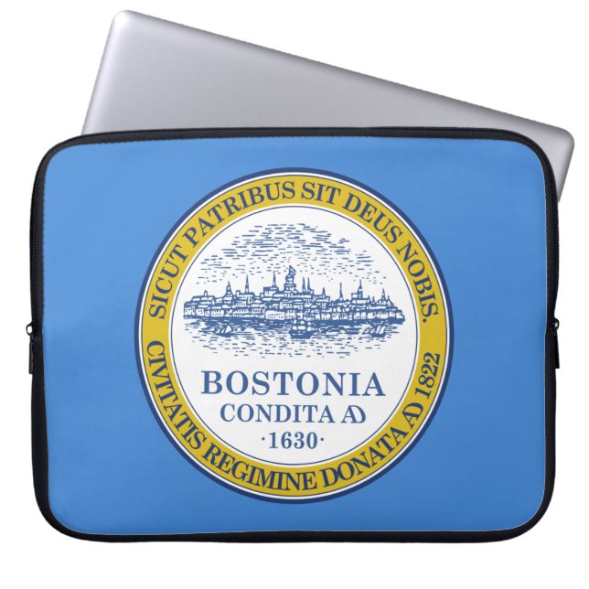 Capa Para Notebook Bandeira da Cidade de Boston (Massachusetts) (Frente)
