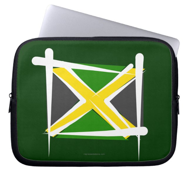 Capa Para Notebook Bandeira da escova de Jamaica (Frente)