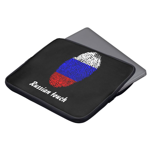 Capa Para Notebook Bandeira da impressão digital do toque do russo (Frente Topo)