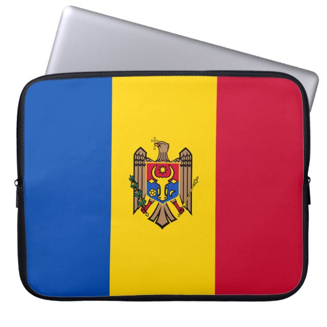 Capa Para Notebook Bandeira da Moldávia (Frente)
