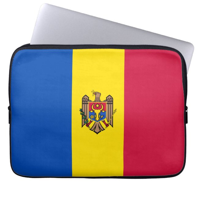 Capa Para Notebook Bandeira da Moldávia (Frente)