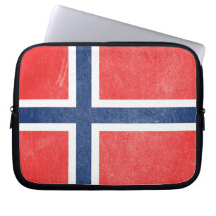 Capa Para Notebook Bandeira da Noruega Grunge