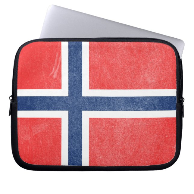 Capa Para Notebook Bandeira da Noruega Grunge (Frente)