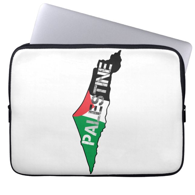 Capa Para Notebook Bandeira da Palestina Livre no Mapa Palestino (Frente)