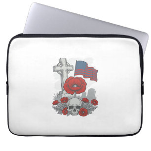 Capa Para Notebook Bandeira da Papoula Memorial Cruz Vetor de Gravaçã