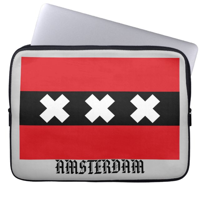 Capa Para Notebook Bandeira de Amsterdão (Frente)