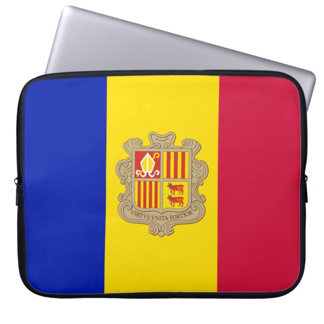 Capa Para Notebook Bandeira de Andorra (Frente)