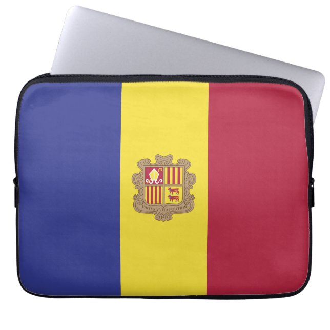 Capa Para Notebook Bandeira de Andorra (Frente)